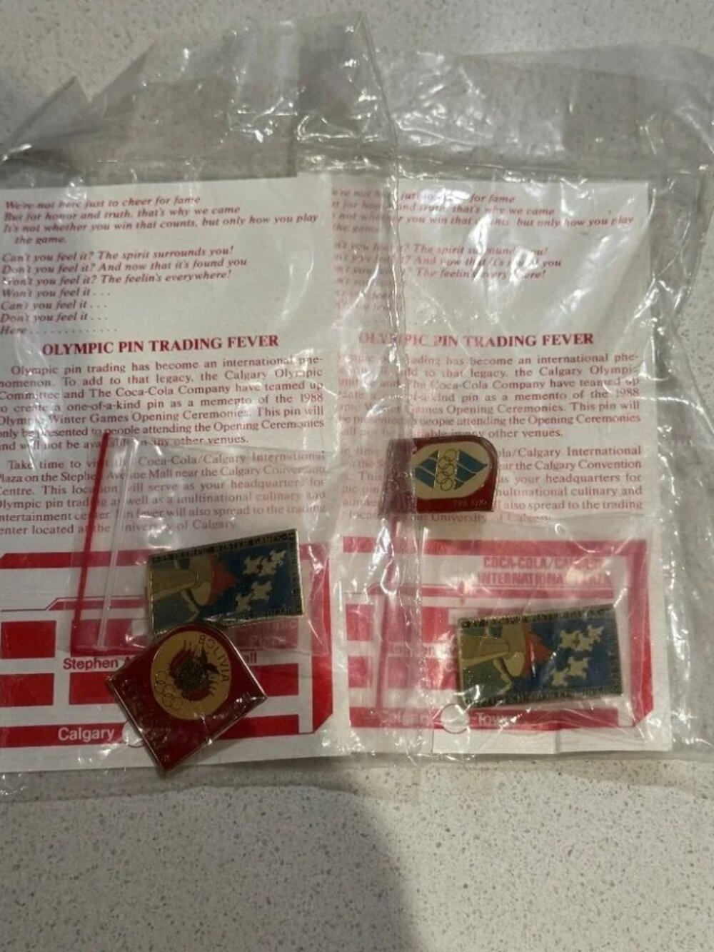 1988 VINTAGE OLYMPICS CALGARY LOT OF 2 SETS PINS COCA COLA